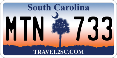 SC license plate MTN733