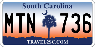 SC license plate MTN736