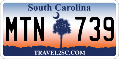 SC license plate MTN739