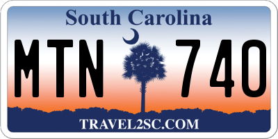 SC license plate MTN740