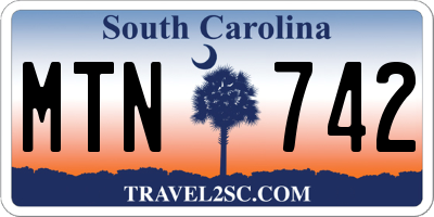 SC license plate MTN742