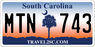 SC license plate MTN743