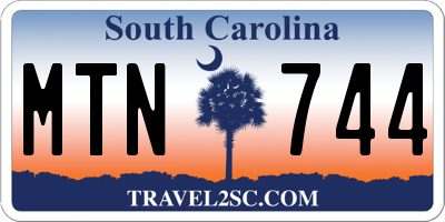 SC license plate MTN744