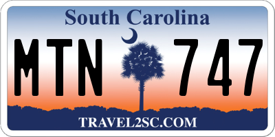 SC license plate MTN747