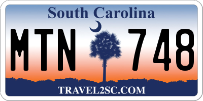 SC license plate MTN748