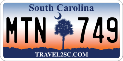 SC license plate MTN749