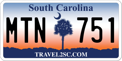 SC license plate MTN751