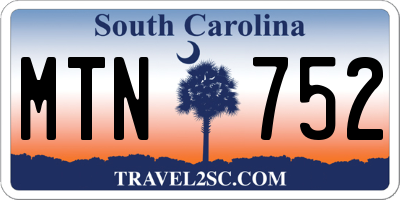 SC license plate MTN752