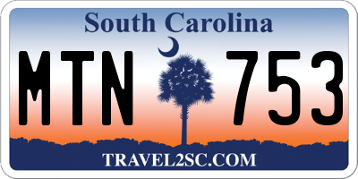 SC license plate MTN753