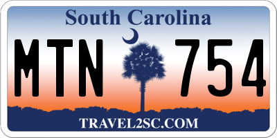 SC license plate MTN754