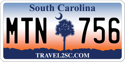 SC license plate MTN756