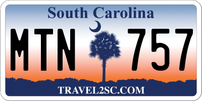 SC license plate MTN757