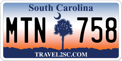 SC license plate MTN758