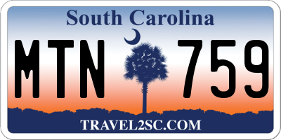 SC license plate MTN759