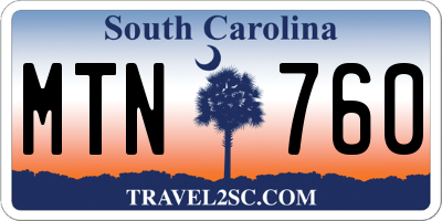 SC license plate MTN760
