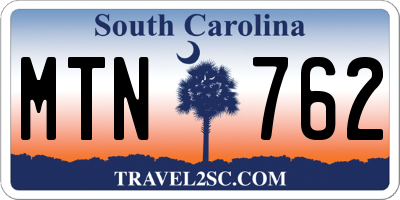 SC license plate MTN762