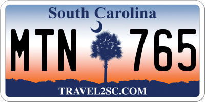 SC license plate MTN765