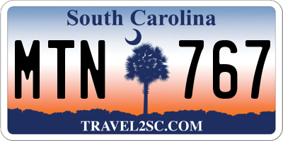 SC license plate MTN767
