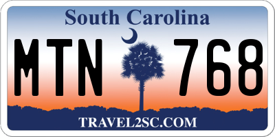 SC license plate MTN768