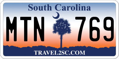 SC license plate MTN769