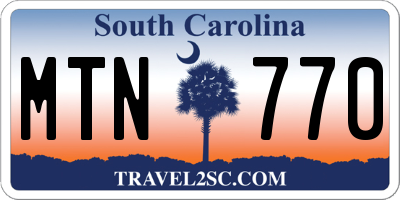 SC license plate MTN770