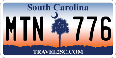 SC license plate MTN776