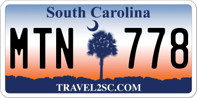 SC license plate MTN778