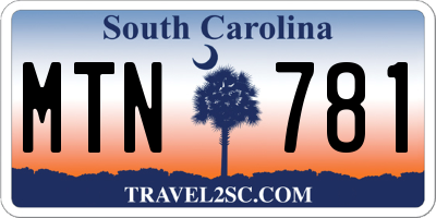 SC license plate MTN781