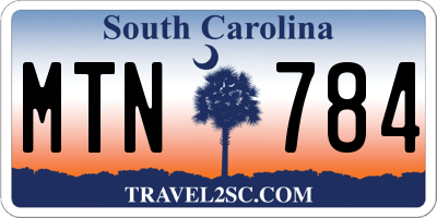 SC license plate MTN784