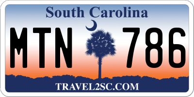 SC license plate MTN786