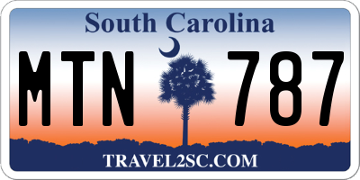 SC license plate MTN787