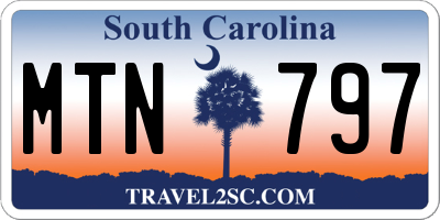 SC license plate MTN797