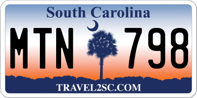 SC license plate MTN798