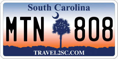 SC license plate MTN808