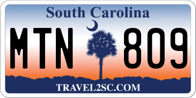 SC license plate MTN809