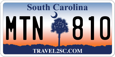 SC license plate MTN810