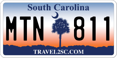 SC license plate MTN811