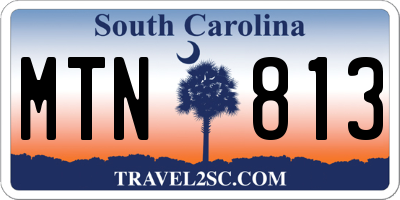 SC license plate MTN813