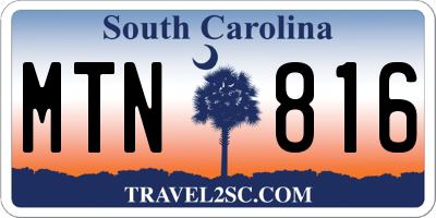 SC license plate MTN816