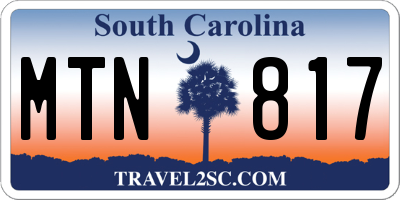 SC license plate MTN817