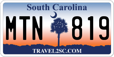 SC license plate MTN819