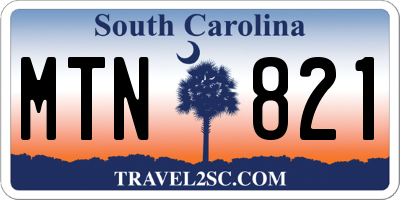SC license plate MTN821