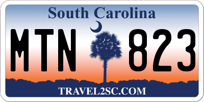 SC license plate MTN823