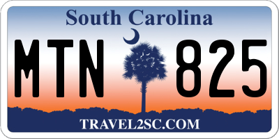 SC license plate MTN825
