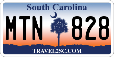 SC license plate MTN828