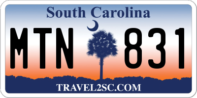 SC license plate MTN831