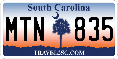 SC license plate MTN835