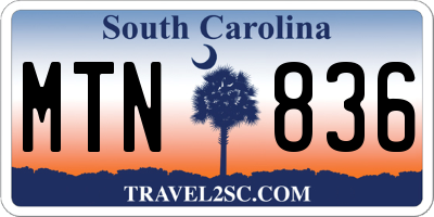 SC license plate MTN836