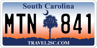SC license plate MTN841