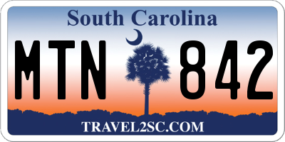 SC license plate MTN842